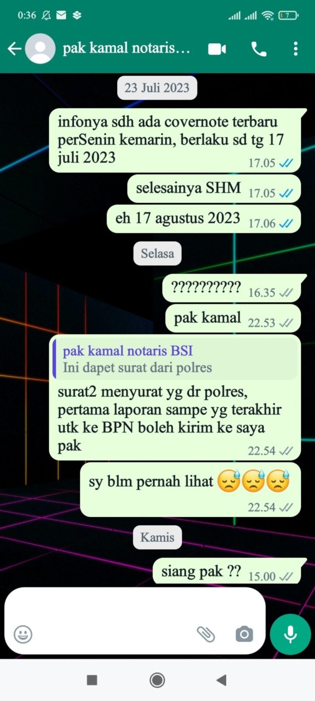 Bukti percakapan sebelum kasus viral debitur sulit menghubungi pihak Bank BSI. (Foto: Twitter