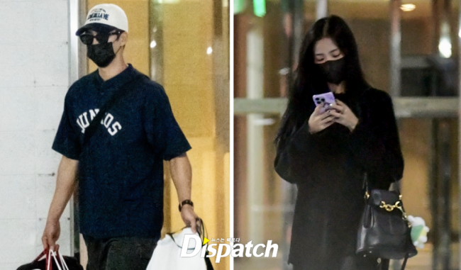 Foto Jisoo BLANKPINK dan Ahn Bo-hyun saat terciduk kencan di rumah Jisoo. (Foto: Dispatch)