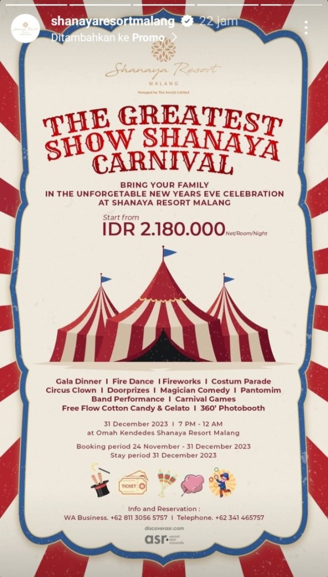 The Greatest Show Shanaya Carnival. (Foto: Istimewa)