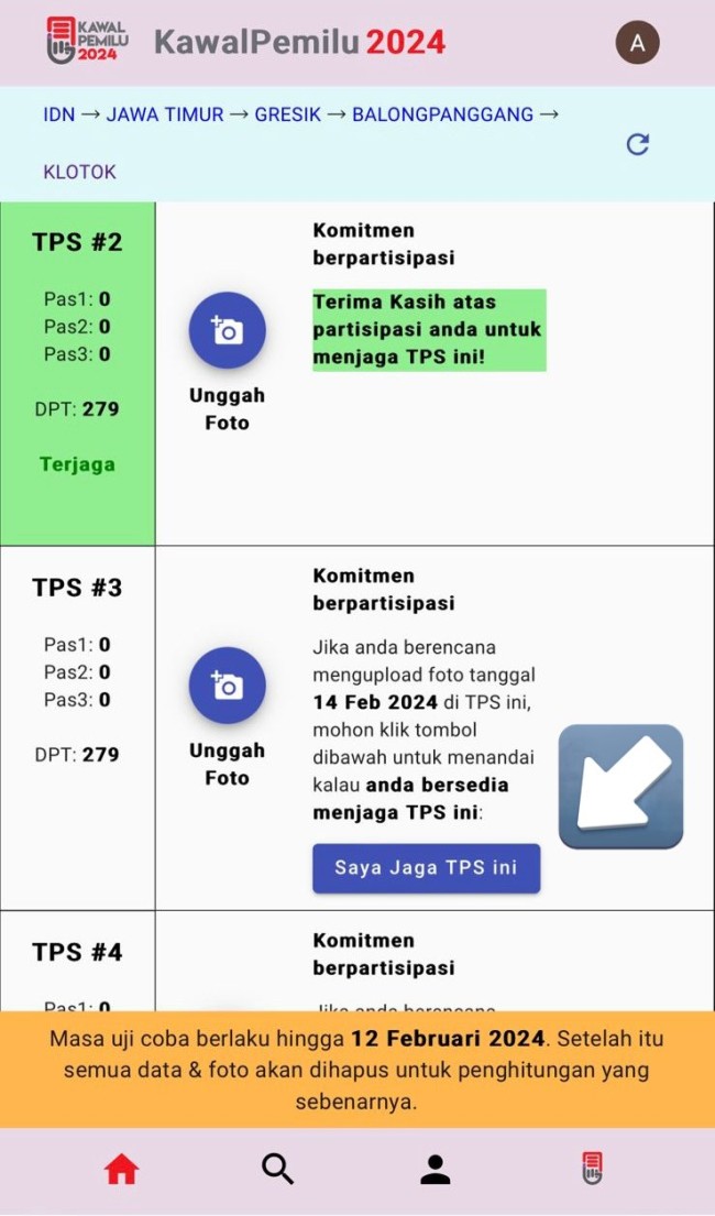 Situs kawalpemilu.org. (foto: X/ Ainun Najib)