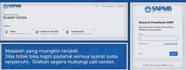 Contoh login pada situs pendaftaran SNBP. (Foto: @_snpmbbppp)