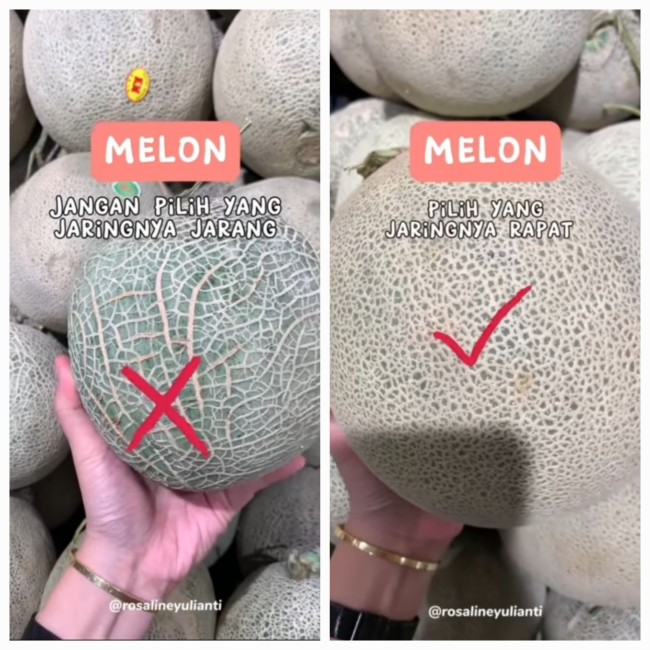 Cara memilih melon. (TikTok)