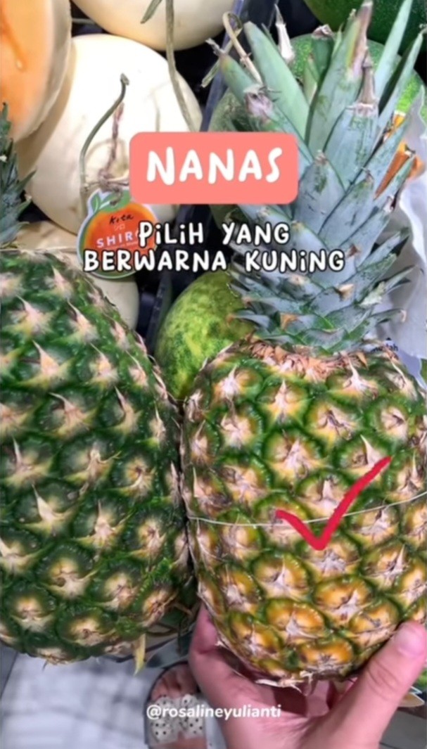 Cara memilih nanas. (Foto: TikTok)