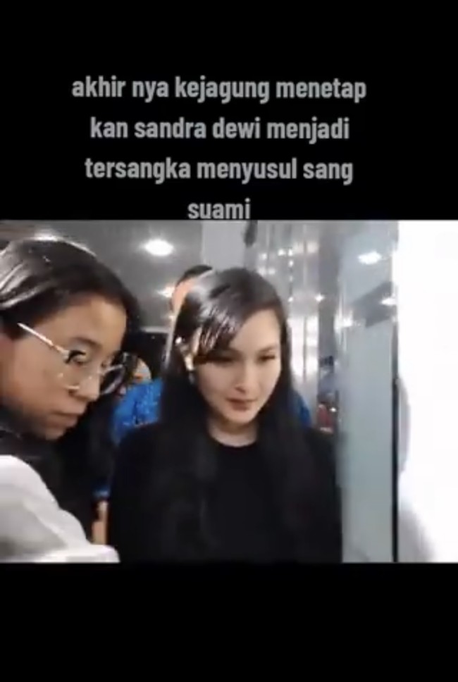 Video yang viral dinarasikan Sandra Dewi ditetapkan menjadi tersangka kasus korupsi timah