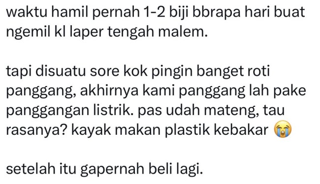 Salah satu pengakuan warganet tentang roti Aoka. (Foto: X)