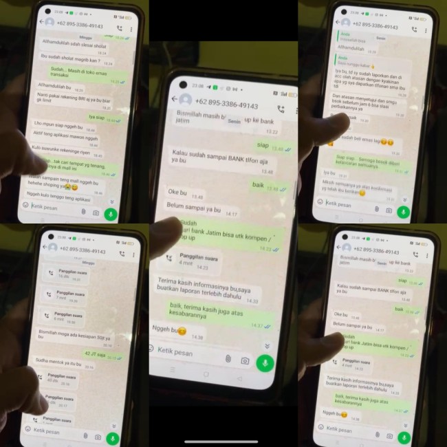 Pesan dari penipu yang meminta korban untuk mengambil pinjaman bank untuk disetorkan ke penipu. (Foto: X)