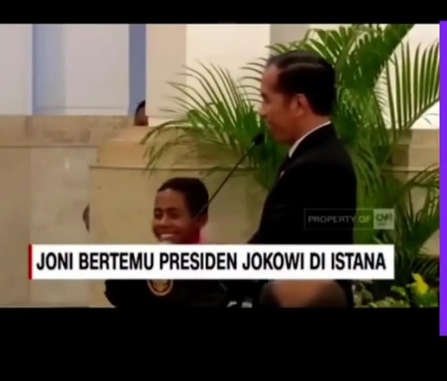 Joni pemanjat tiang bendera saat bertemu Jokowi 2018 lalu