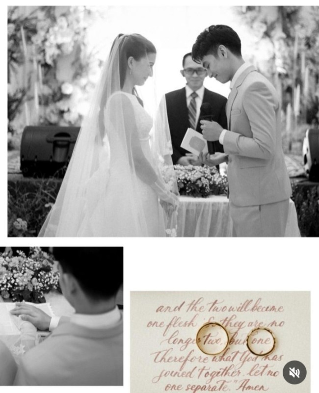 Momen pemberkatan Cassandra Lee dan Ryuken Lie. (Foto @cassandraslee) 