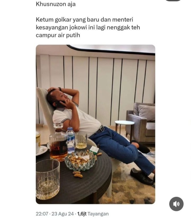 Foto Bahlil yang sedang viral. (Foto IG) 