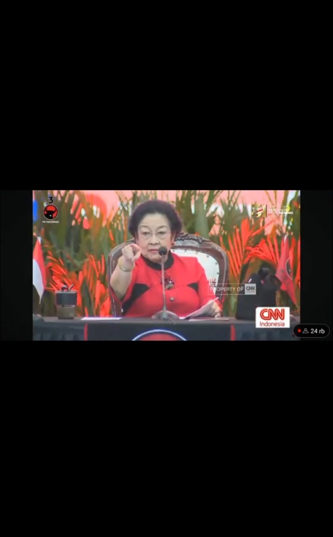 Potongan video Megawati bentak Airin yang viral. (Foto X) 