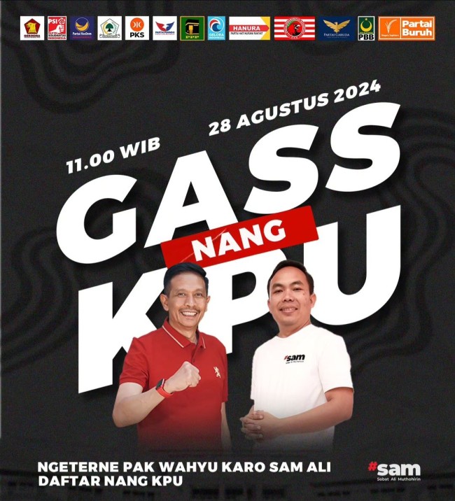 Poster Wahyu-Ali bakal calon wali kota malang dan wakil walikota malang. (Foto: Instagram)