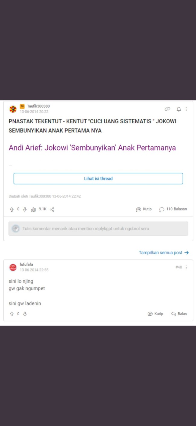 Penemuan terbaru netizen soal akun Kaskus yang diduga milik Gibran. (Foto X) 