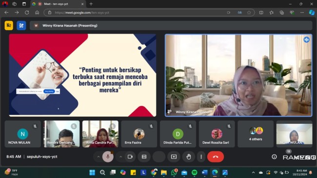 Pelatihan kesehatan reproduksi secara online. (Foto: istimewa)