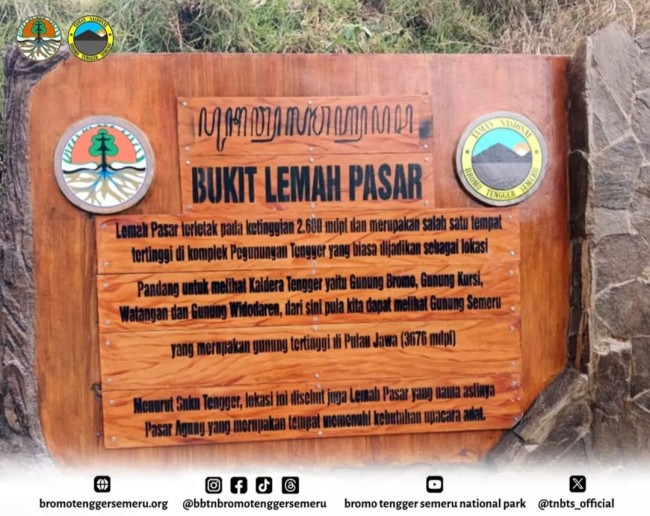 Papan nama Bukit Lemah Pasar yang baru dipasang pada Jumat (18/10). (Foto: Instagram)