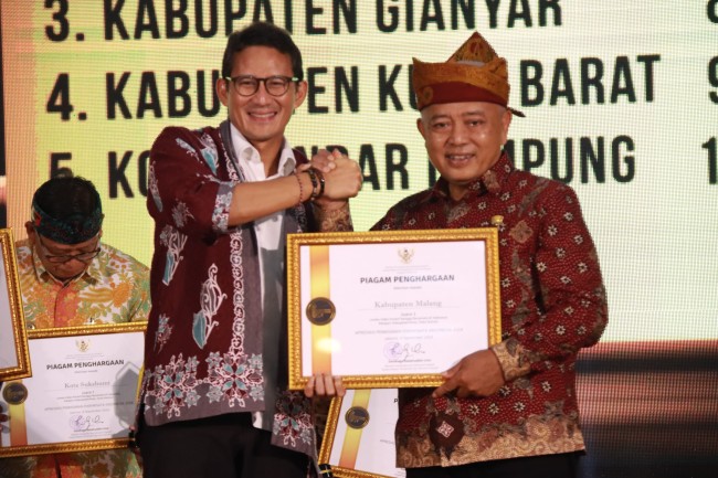 Penghargaan Pemkab Malang tingkat nasional pada bidang pariwisata di tahun 2024. (Foto: Prokopim Setda Kabupaten Malang)