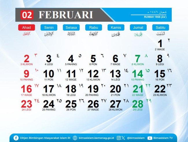 Februari 2025: Syaban 1446 Hijariah 