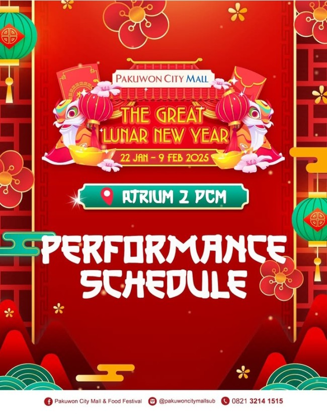 The Great Lunar New Year di Pakuwon City Mall Surabaya. (Foto @pakuwoncitymallsub) 