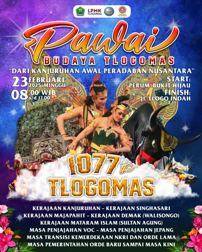 Flyer Pawai Budaya Kelurahan Tlogomas.(Foto: Istimewa).