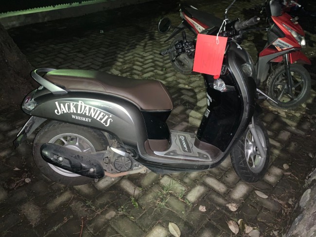 Barang bukti pencurian sepeda motor di Balai Kota Batu.