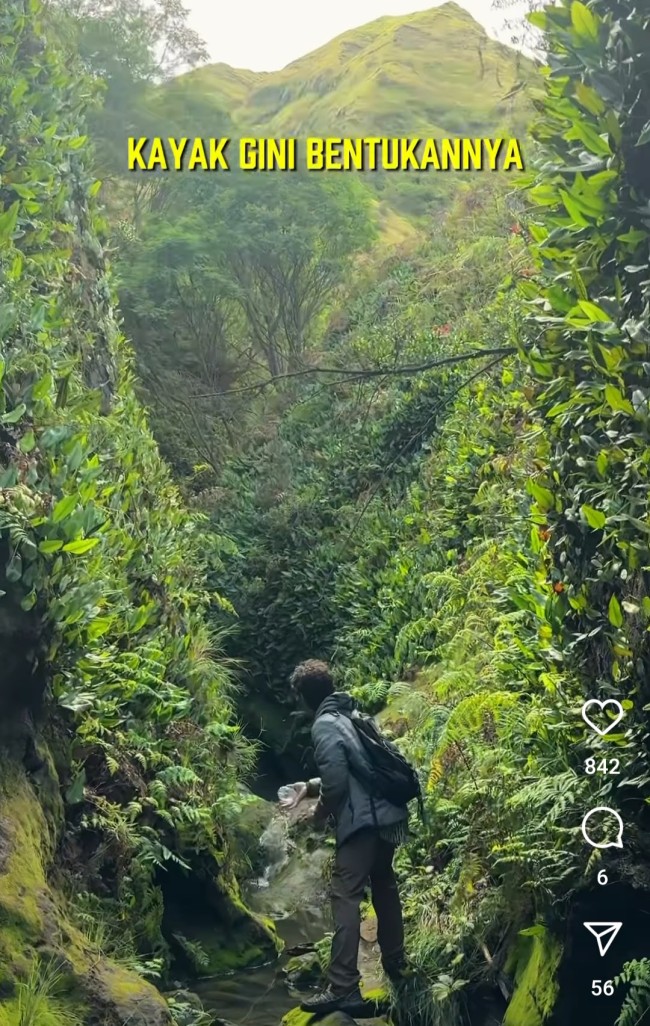 Rute menuju sumber air utama Widodaren. (Foto: @exoticbromo)