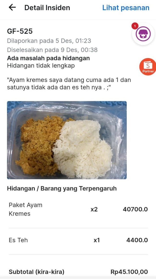 Latar foto yang dimaksud Melinda sama, menandakan satu customer yang sama melakukan laporan palsu. (Foto: X)
