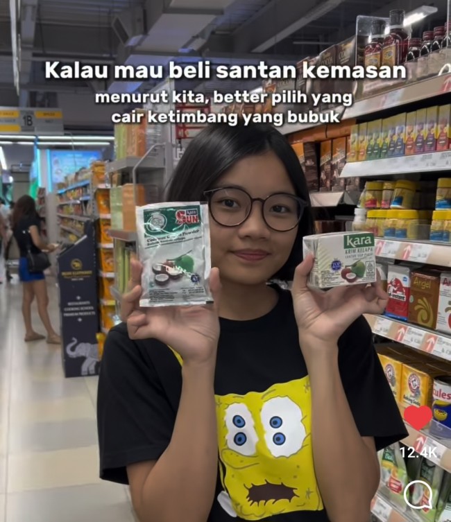 Santan bubuk dan santan cair. (Foto: Instagram)