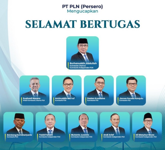 Daftar Direksi dan Komisaris PLN usai RUPS LB, Rabu (18/6/2025). (Foto: Instagram PLN)