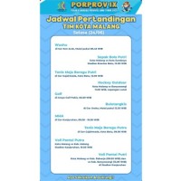 Jadwal Pertandingan Porprov Jatim IX 2025 Hari Ini, Atlet Kota Malang Berlaga 10 Cabor