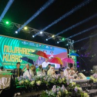 Ribuan Warga Nahdlatul Ulama Banyuwangi Tetap Antusias Ikuti Mujahadah Kubro Meski Diguyur Hujan