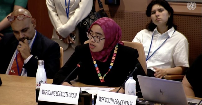 Momen Isnawati Hidayah menjadi narasumber Forum Politik Tingkat Tinggi (High-Level Political Forum/HLPF) 2025. (Foto: istimewa)