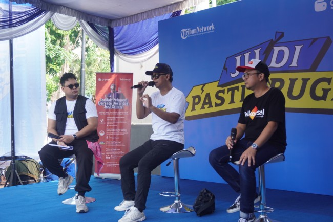 Momen sharing session diacara Judi Pasti Rugi by Telkomsel dan Gopay. (Foto istimewa) 