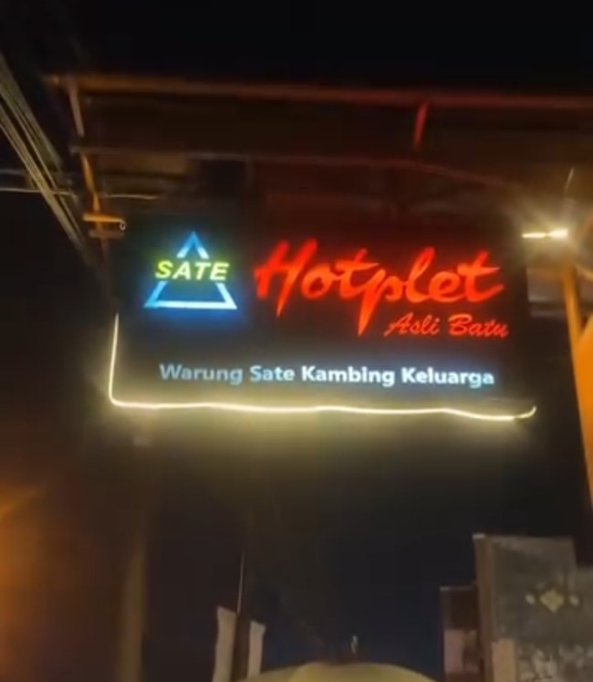 Warung Sate Hotplate Batu. (Foto Instagram) 