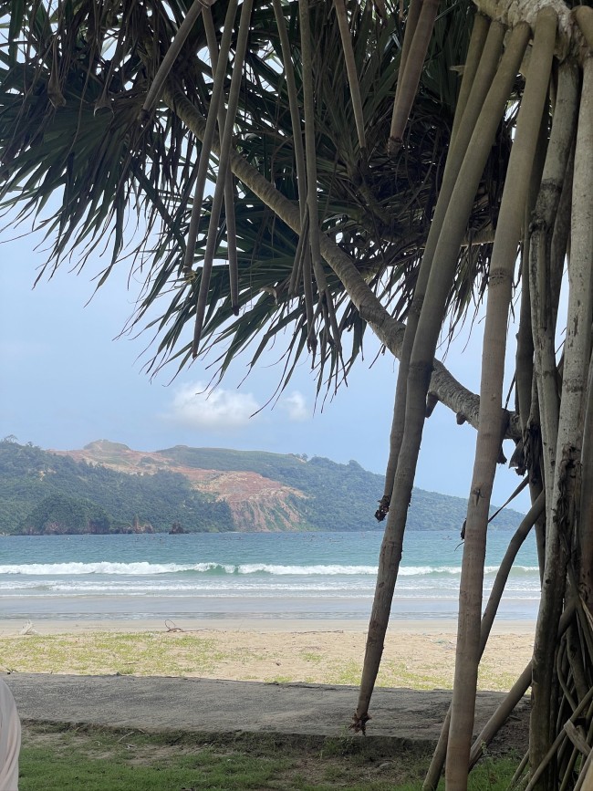 Tampak aktivitas tambang di Banyuwangi nampak dari Pantai Mustika. (Foto: X)