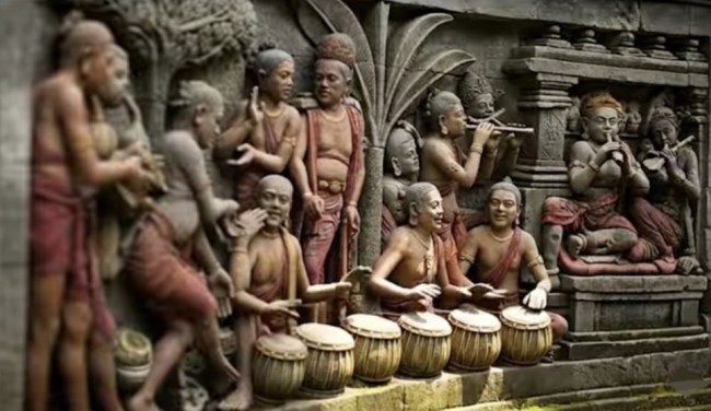 Relief-relief Borobudur menyimpan gambaran tentang alat musik yang dimainkan leluhur Nusantara ribuan tahun silam. (Foto: ist)