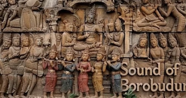 Relief-relief Borobudur menyimpan gambaran tentang alat musik yang dimainkan leluhur Nusantara ribuan tahun silam. (Foto: ist)