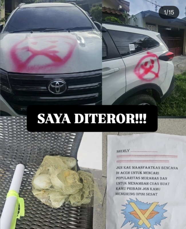 Teror yang diterima konten kreator Sherly. (Foto: Instagram)