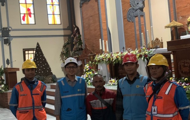Pengamanan kelistrikan di gereja selama Nataru. (Foto: ist)