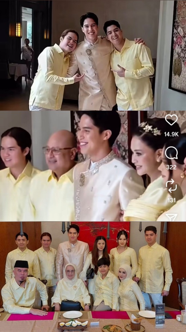 Kolase foto keluarga El Rumi saat lamaran dengan Syifa Hadju. (Foto: Instagram)