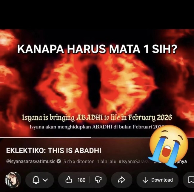 Video musik lagu “Abadhi” yang disebut ada simbol satanic mata satu. (Foto: X)