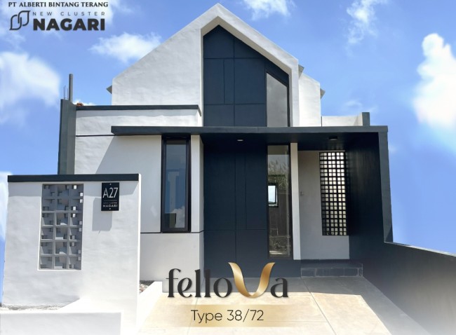 Tampak depan tipe rumah Fellova 38/72 di Tahap 3 kawasan New Cluster Nagari. (Foto: iatimewa)