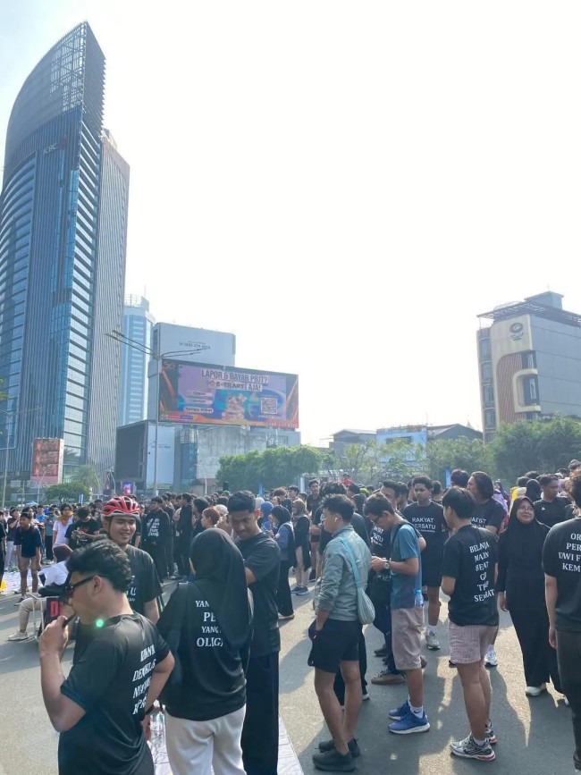 Suasana Car Free Day (CFD) di kawasan Bundaran HI, Jakarta, Minggu (28/6/2026). (Foto: Threads)