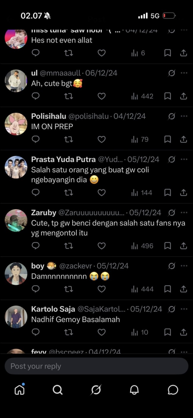 Salah satu tangkapan layar pelecehan seksual yang dialami Nadhif. (Foto: X)