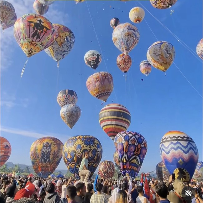 Festival balon udara di Wonosobo, Jawa Tengah di tahun sebelumnya. (Foto: Instagram)